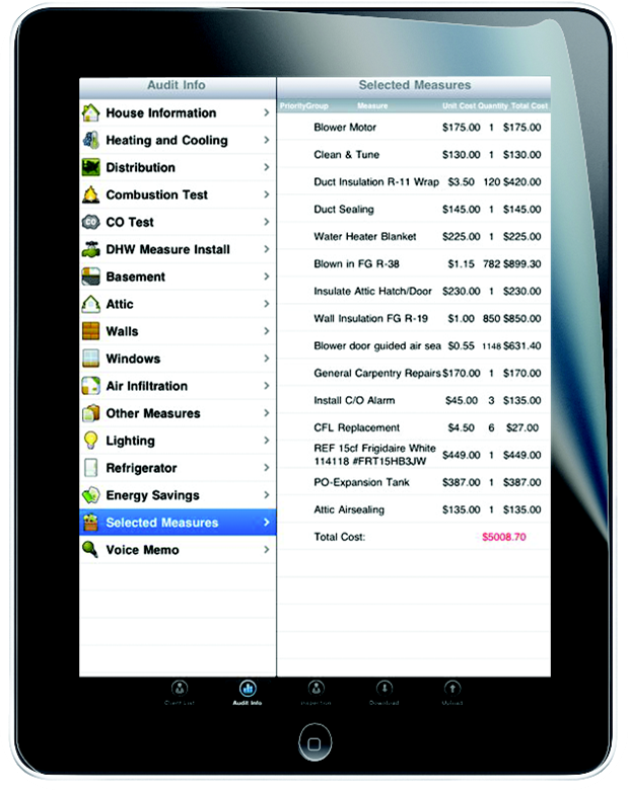 HEAT auditing on iPad